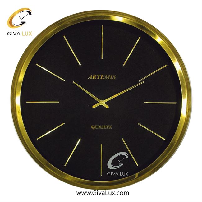 ساعت دیواری اورجینال آرتمیس آلیاژ فلزی طلایی| کد رفرنس 90037، مدل: 2042Gold